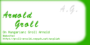 arnold groll business card